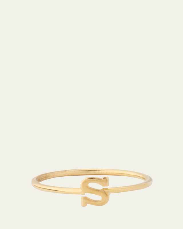 14K Yellow Gold Initial Ring, Size 7